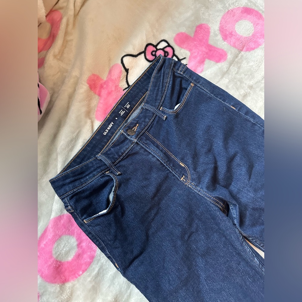 Women’s dark blue denim high rise straight leg jeans from old navy size 6 - Picture 3 of 5